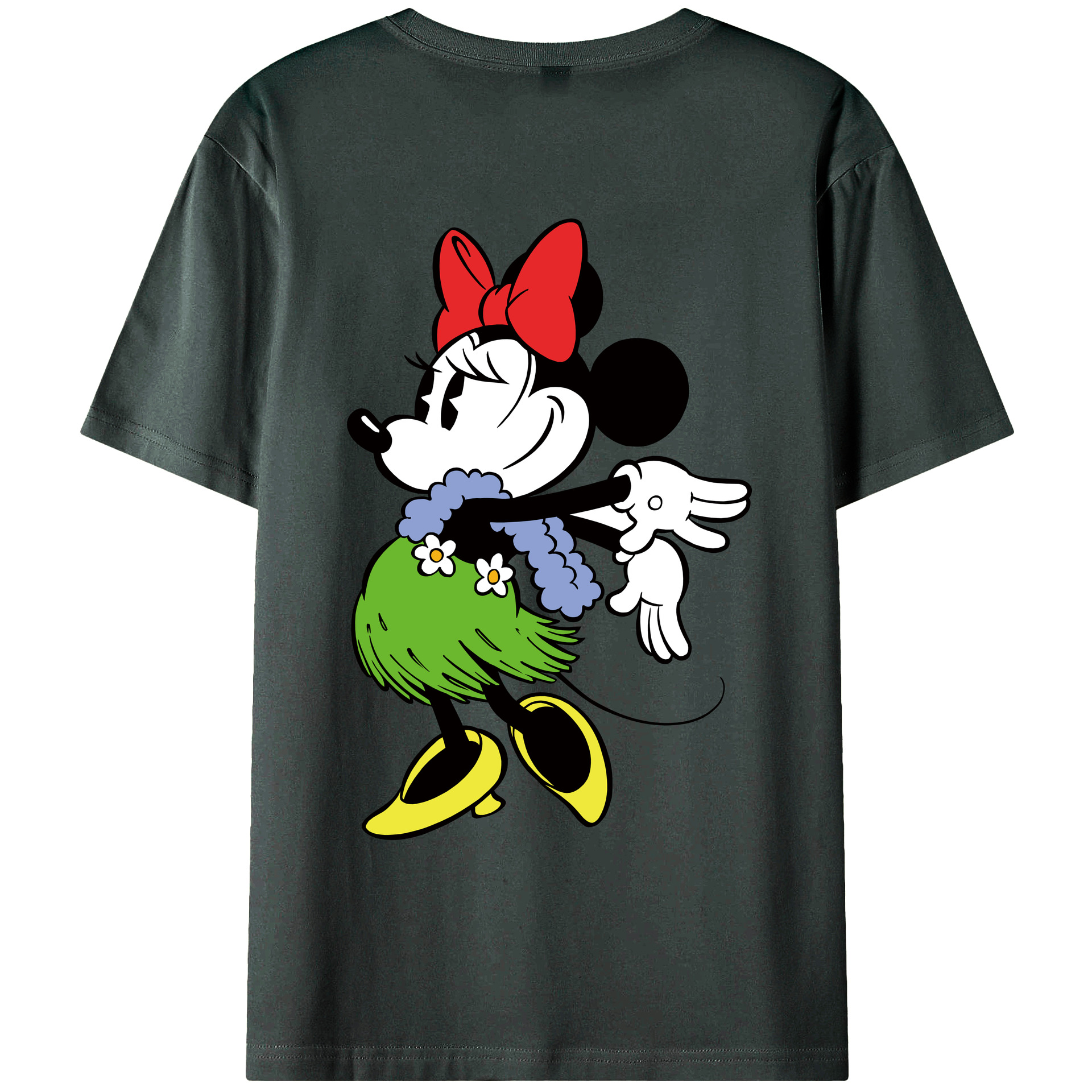 （画像用） ミッキーマウス Mickey Mouse 綿100％ メンズ半袖Tシャツ（バックプリント） 通気性